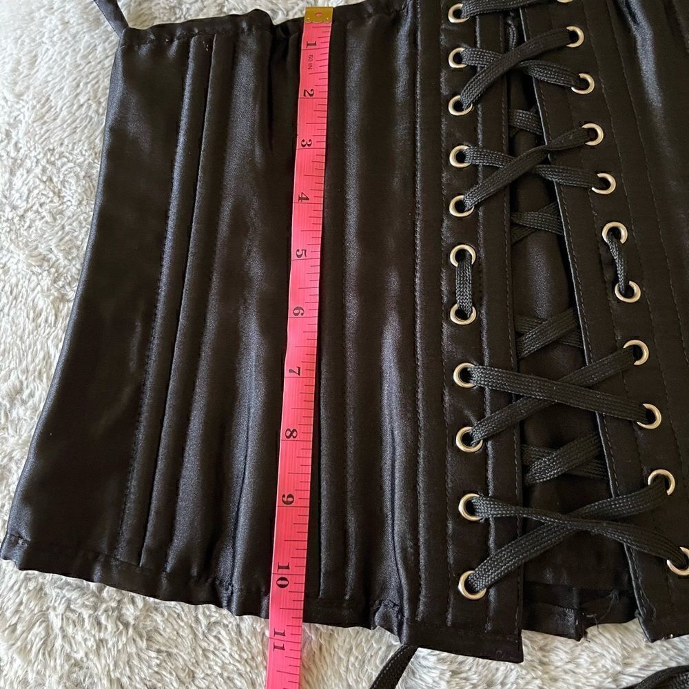 CAMELLIAS corcet black satin 26 steel bones - Picture 3 of 16